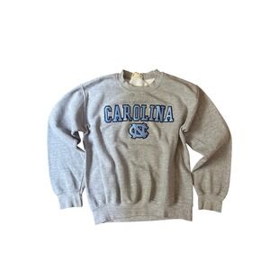 Vantage Carolina Sweatshirt Women Gray Vintage Collegiate Pullover SIZE SM